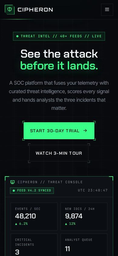 Cipheron on mobile