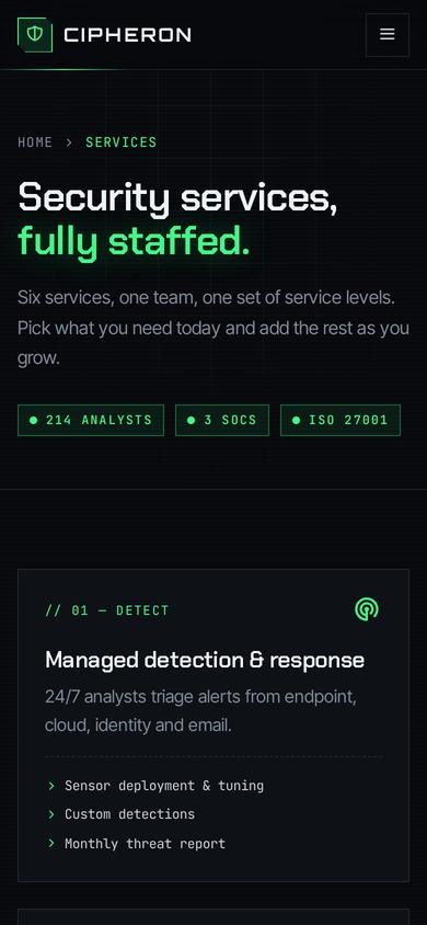 Cipheron on mobile